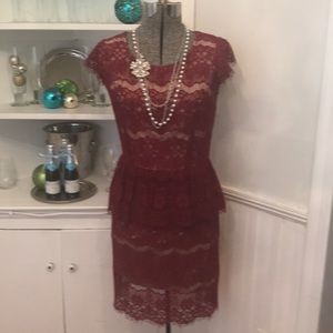 Anthropology Maeve Peplum Lace Dress